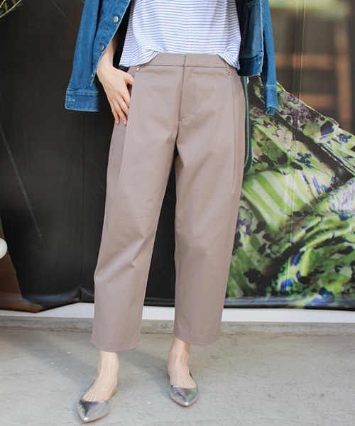 EDIT. FOR LULU（エディットフォールル）の「◆ストレッチタック ワイド9分丈パンツ（その他パンツ・レディース・ホワイト/ブラウン系その他/ネイビー・34/38/36）」の2枚目の写真