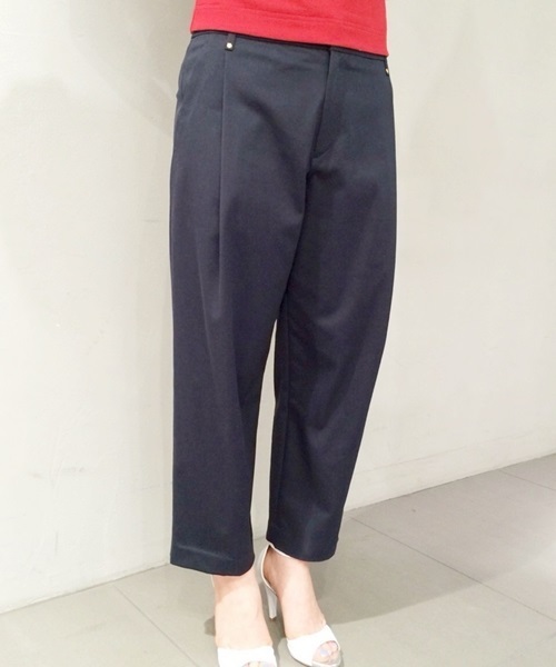 EDIT. FOR LULU（エディットフォールル）の「◆ストレッチタック ワイド9分丈パンツ（その他パンツ・レディース・ホワイト/ブラウン系その他/ネイビー・34/38/36）」の3枚目の写真