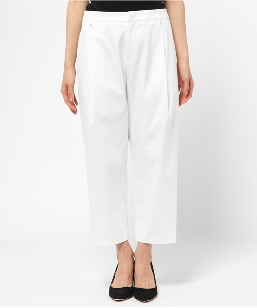 EDIT. FOR LULU（エディットフォールル）の「◆ストレッチタック ワイド9分丈パンツ（その他パンツ・レディース・ホワイト/ブラウン系その他/ネイビー・34/38/36）」の10枚目の写真