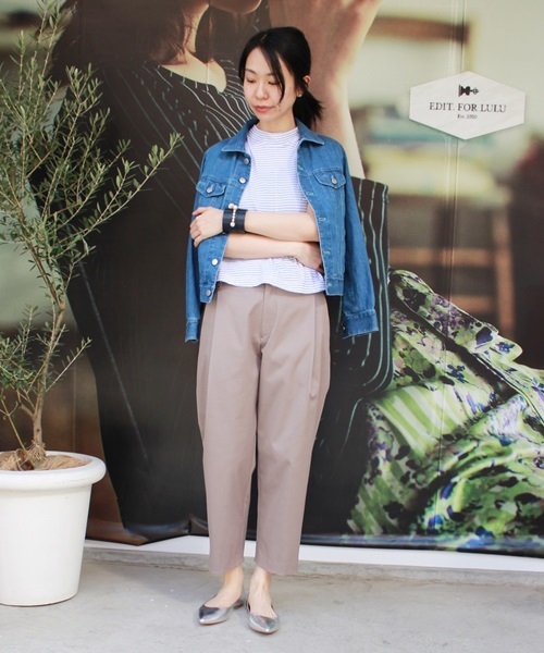 EDIT. FOR LULU（エディットフォールル）の「◆ストレッチタック ワイド9分丈パンツ（その他パンツ・レディース・ホワイト/ブラウン系その他/ネイビー・34/38/36）」の20枚目の写真