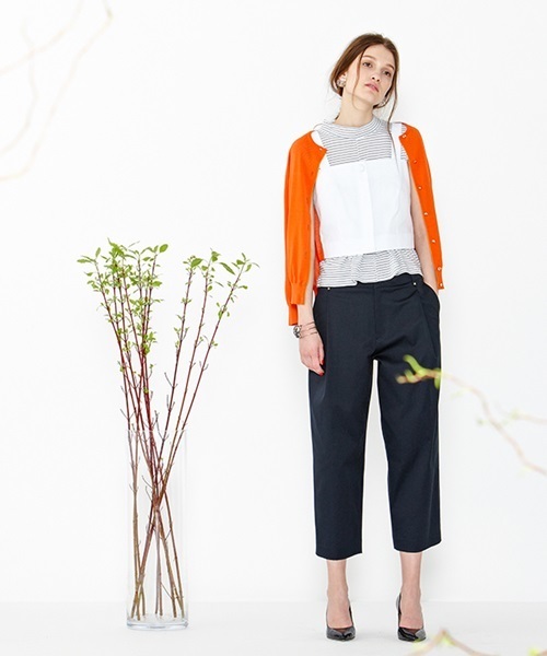 EDIT. FOR LULU（エディットフォールル）の「◆ストレッチタック ワイド9分丈パンツ（その他パンツ・レディース・ホワイト/ブラウン系その他/ネイビー・34/38/36）」の19枚目の写真