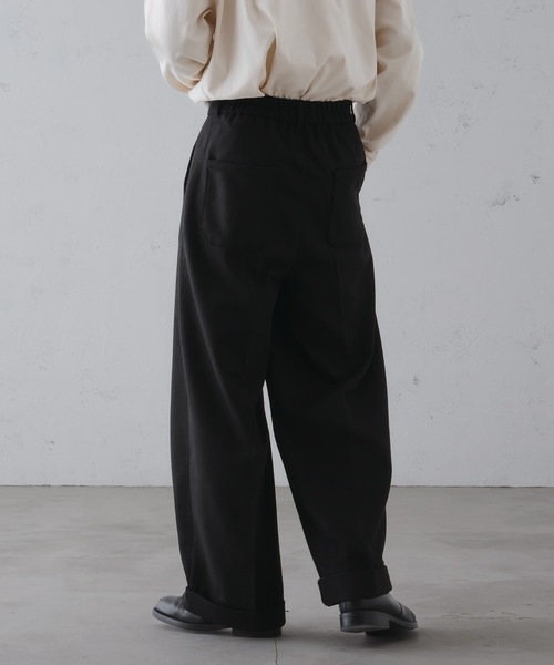 epnok（エプノック）の「ウールライクロールアップバギーワイドパンツ（スラックス・メンズ・チャコールグレー/ブラック/ダークブラウン・SMALL/MEDIUM/LARGE）」の20枚目の写真