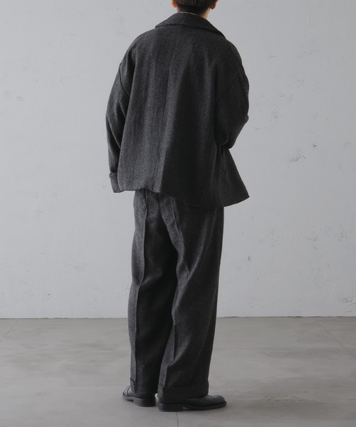 epnok（エプノック）の「ウールライクロールアップバギーワイドパンツ（スラックス・メンズ・チャコールグレー/ブラック/ダークブラウン・SMALL/MEDIUM/LARGE）」の10枚目の写真