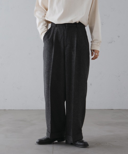 epnokブラックストライプ ワイドパンツ ブラウンアンドストリート Brown&Street ピンストライプワイド