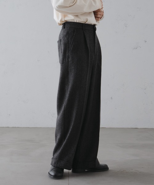 epnok（エプノック）の「ウールライクロールアップバギーワイドパンツ