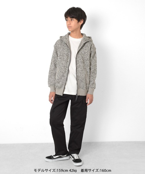 GLAZOS（グラソス）の「ニットフリース・ZIPパーカー（パーカー・キッズ・ネイビー/グレー・150cm/160cm/170cm/140cm）」の11枚目の写真