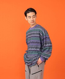 BEAMS（ビームス）の「BEAMS / スラブ プリント ロングスリーブ Ｔシャツ（Tシャツ/カットソー）」