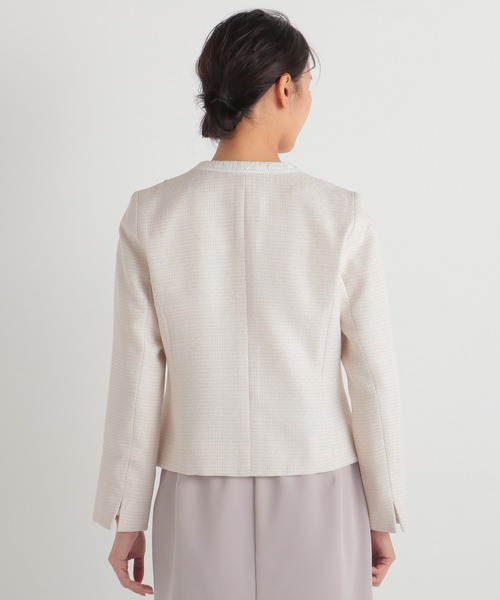 Honeys（ハニーズ）の「レース使いノーカラージャケット（ノーカラー