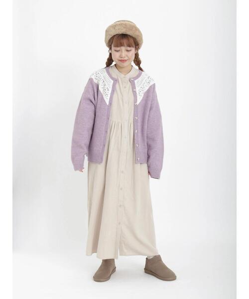 Samansa Mos2（サマンサ モスモス）の「レース貼りニットカーディガン（カーディガン/ボレロ・レディース・ラベンダー/オフホワイト/ブラック・ﾌﾘ-）」の20枚目の写真