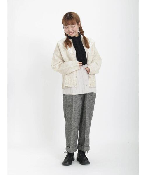 Samansa Mos2（サマンサ モスモス）の「レース貼りニットカーディガン（カーディガン/ボレロ・レディース・ラベンダー/オフホワイト/ブラック・ﾌﾘ-）」の22枚目の写真