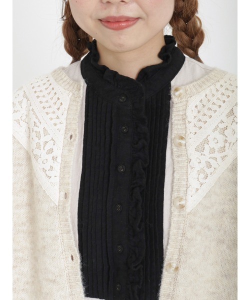 Samansa Mos2（サマンサ モスモス）の「レース貼りニットカーディガン（カーディガン/ボレロ・レディース・ラベンダー/オフホワイト/ブラック・ﾌﾘ-）」の10枚目の写真