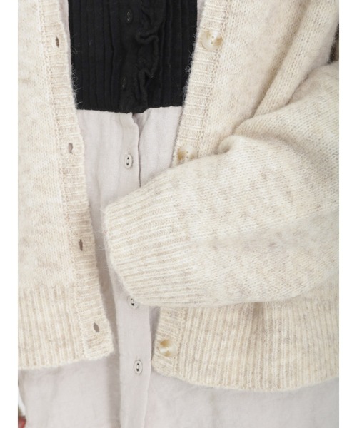 Samansa Mos2（サマンサ モスモス）の「レース貼りニットカーディガン（カーディガン/ボレロ・レディース・ラベンダー/オフホワイト/ブラック・ﾌﾘ-）」の6枚目の写真