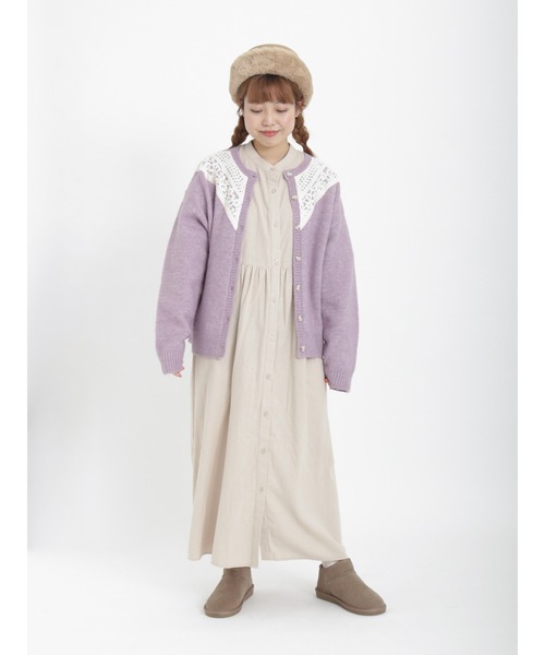 Samansa Mos2（サマンサ モスモス）の「レース貼りニットカーディガン（カーディガン/ボレロ・レディース・ラベンダー/オフホワイト/ブラック・ﾌﾘ-）」の14枚目の写真