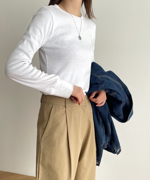 RED CHOP WORKS◆長袖ブラウス/38/コットン/WHT/無地 RED CHOP WORKS(レッドチョップワークス) / 長袖ブラウス/38