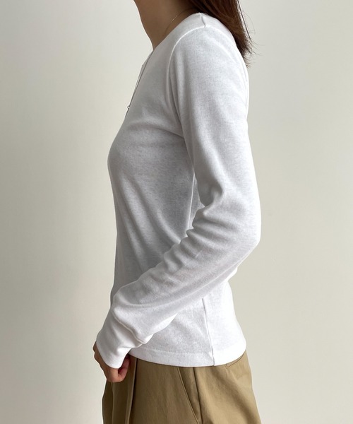 RED CHOP WORKS◆長袖ブラウス/38/コットン/WHT/無地 RED CHOP WORKS(レッドチョップワークス) / 長袖ブラウス/38