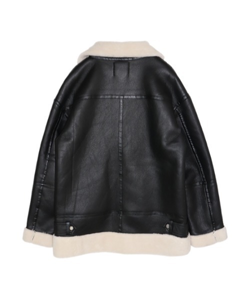 AMAIL（アマイル）の「Cafelatte mouton コート（ムートンコート・レディース・ベージュ/ブラック・FREE）」の16枚目の写真