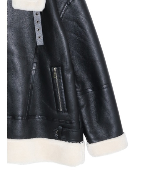 AMAIL（アマイル）の「Cafelatte mouton コート（ムートンコート・レディース・ベージュ/ブラック・FREE）」の19枚目の写真