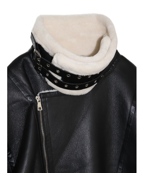 AMAIL（アマイル）の「Cafelatte mouton コート（ムートンコート・レディース・ベージュ/ブラック・FREE）」の20枚目の写真