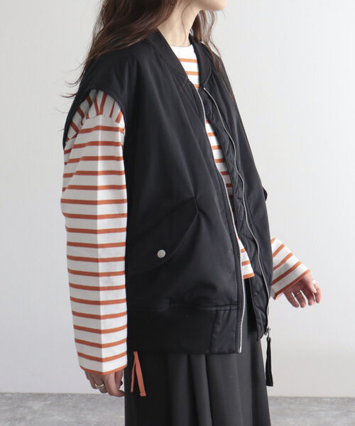 fredy emue(フレディエミュ)の「MA-1ベスト(ブルゾン・レディース・アイボリー/カーキ/ブラック・38)」の17枚目の写真