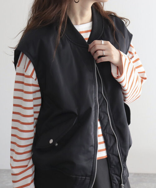 fredy emue(フレディエミュ)の「MA-1ベスト(ブルゾン・レディース・アイボリー/カーキ/ブラック・38)」の19枚目の写真