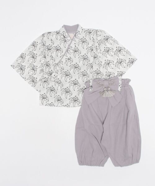 mocmof(モクモフ)の「おめかし袴セット natural(着物・キッズ・ネイビー/グリーン系その他4/グレー・80-90cm/70-80cm)」の1枚目の写真
