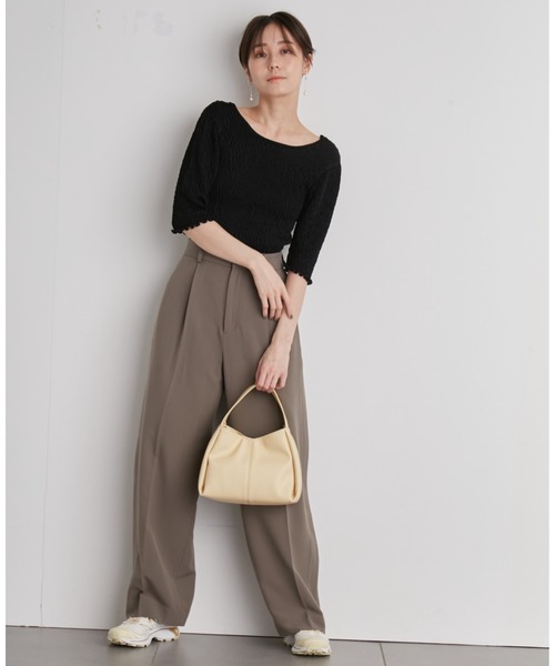 emmi（エミ）の「【emmi atelier】シャーリングニットトップス（ニット