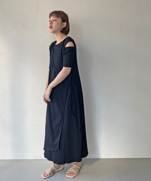 CLEIO（クレイオ）の「【CLEIO】2WAYアシンメトリーテレコワンピース（ワンピース・レディース・アイボリー/ミント/ブラック・FREE）」の9枚目の写真