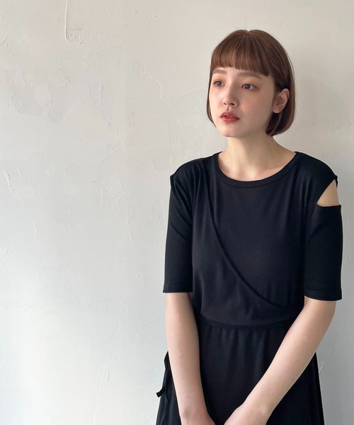 CLEIO（クレイオ）の「【CLEIO】2WAYアシンメトリーテレコワンピース（ワンピース・レディース・アイボリー/ミント/ブラック・FREE）」の22枚目の写真