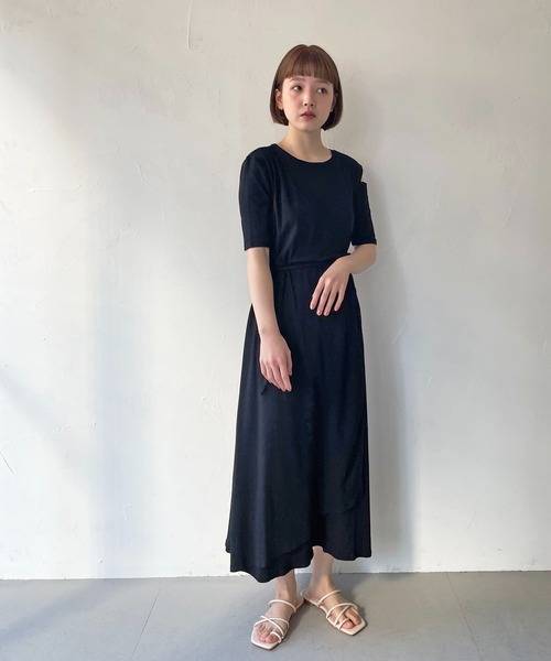 CLEIO（クレイオ）の「【CLEIO】2WAYアシンメトリーテレコワンピース（ワンピース・レディース・アイボリー/ミント/ブラック・FREE）」の15枚目の写真