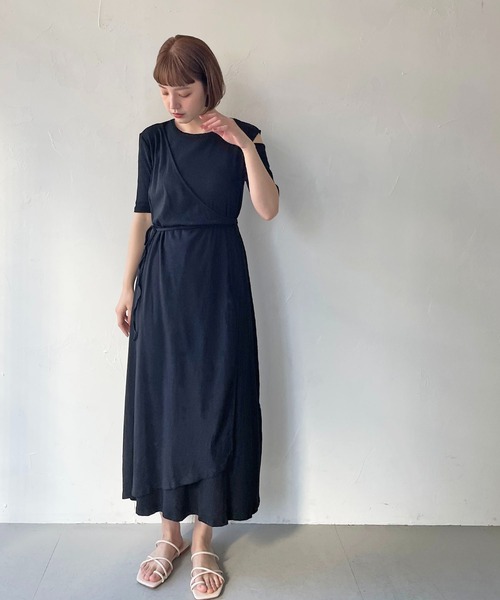 CLEIO（クレイオ）の「【CLEIO】2WAYアシンメトリーテレコワンピース（ワンピース・レディース・アイボリー/ミント/ブラック・FREE）」の16枚目の写真