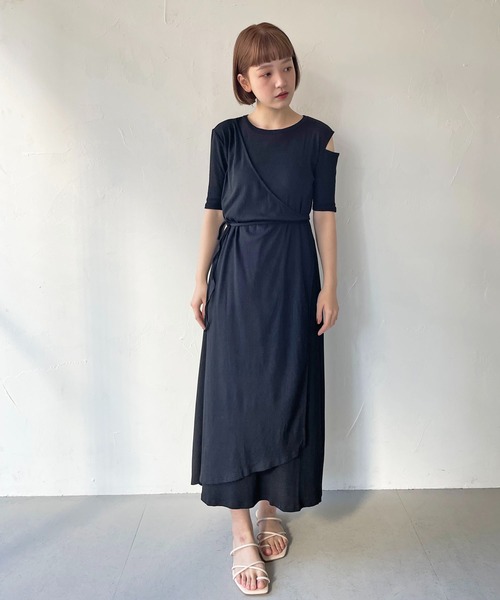 CLEIO（クレイオ）の「【CLEIO】2WAYアシンメトリーテレコワンピース（ワンピース・レディース・アイボリー/ミント/ブラック・FREE）」の14枚目の写真