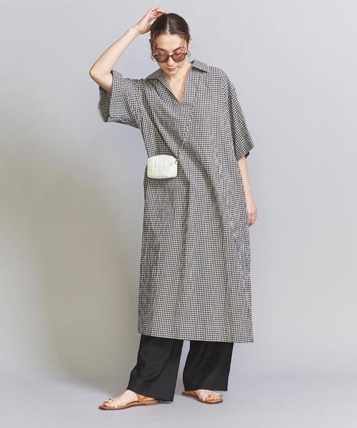 BEAUTY&YOUTH UNITED ARROWS(ビューティーアンドユースユナイテッドアローズ)の「コットンポプリン カフタンスキッパーワンピース -ウォッシャブル-(シャツワンピース・レディース・ブラック/その他1・S/M)」の8枚目の写真