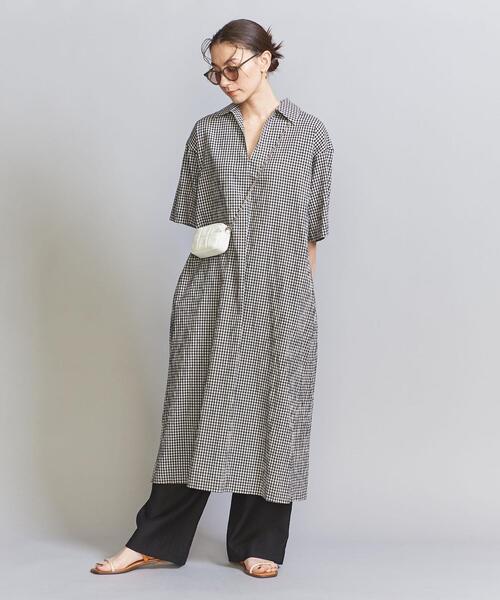 BEAUTY&YOUTH UNITED ARROWS(ビューティーアンドユースユナイテッドアローズ)の「コットンポプリン カフタンスキッパーワンピース -ウォッシャブル-(シャツワンピース・レディース・ブラック/その他1・S/M)」の6枚目の写真