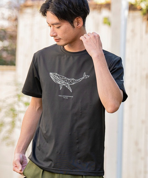 CALL&RESPONSE（コールアンドレスポンス）の「mt8222-プリント半袖TEE-クジラ（Tシャツ/カットソー・メンズ・ブラック/ホワイト・1/5/4/2）」の2枚目の写真
