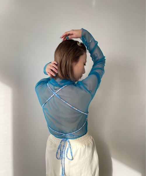 SANSeLF（サンセルフ）の「チェックスイムウェア【SANSeLF】 sanws23s002（水着・レディース・ブルー・FREE）」の6枚目の写真