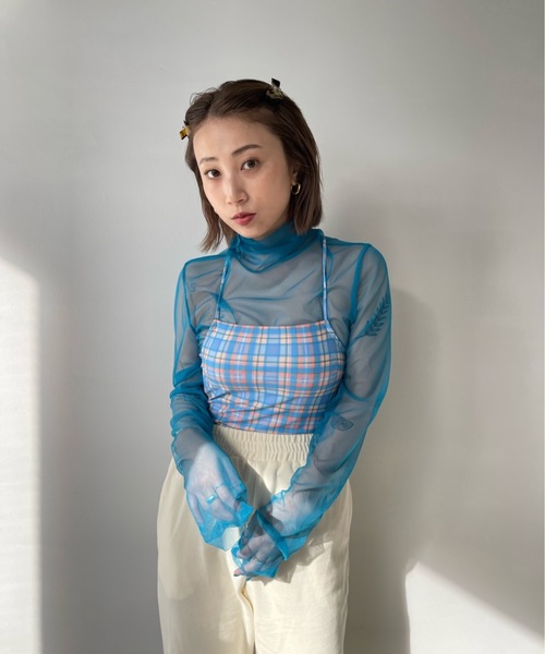 SANSeLF（サンセルフ）の「チェックスイムウェア【SANSeLF】 sanws23s002（水着・レディース・ブルー・FREE）」の3枚目の写真