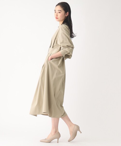 OPAQUE.CLIP（オペークドットクリップ）の「◆フィット&フレア シャツワンピース（ワンピース・レディース・ネイビー/オフホワイト/サンドベージュ・38/40/42/36）」の13枚目の写真