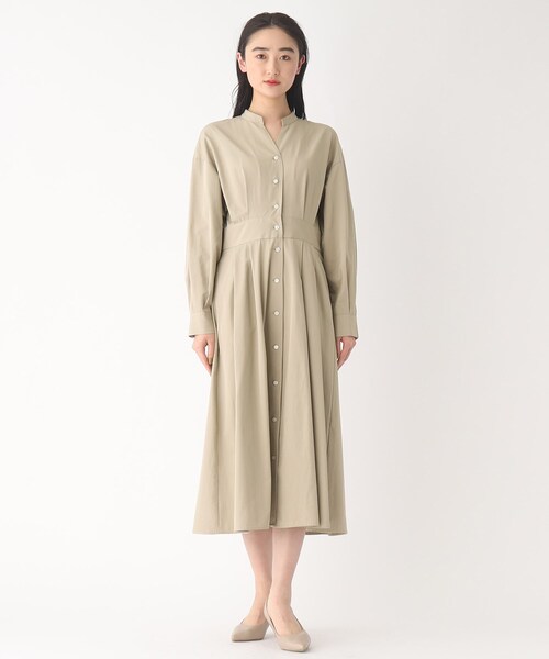 OPAQUE.CLIP（オペークドットクリップ）の「◆フィット&フレア シャツワンピース（ワンピース・レディース・ネイビー/オフホワイト/サンドベージュ・38/40/42/36）」の15枚目の写真