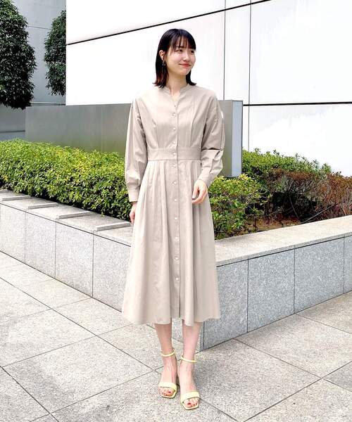 OPAQUE.CLIP（オペークドットクリップ）の「◆フィット&フレア シャツワンピース（ワンピース・レディース・ネイビー/オフホワイト/サンドベージュ・38/40/42/36）」の16枚目の写真