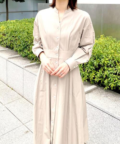 OPAQUE.CLIP（オペークドットクリップ）の「◆フィット&フレア シャツワンピース（ワンピース・レディース・ネイビー/オフホワイト/サンドベージュ・38/40/42/36）」の19枚目の写真