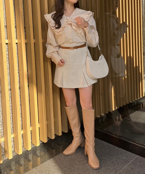 one after another NICE CLAUP（ワンアフターアナザーナイスクラップ）の「大きなフリル襟ブラウス　2023SS（シャツ/ブラウス・レディース・ピンクベージュ/オフホワイト/ブラック系その他・FREE）」の13枚目の写真