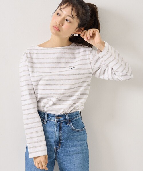 FREAK'S STORE(フリークスストア)の「TOWN CRAFT × FREAK'S STORE/タウンクラフト 別注 ボートネックロンT(Tシャツ/カットソー・レディース・ブラック/レッド/オフホワイト/グレー/ブルー・フリ-)」の3枚目の写真
