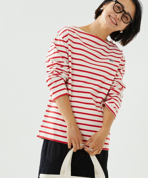 FREAK'S STORE(フリークスストア)の「TOWN CRAFT × FREAK'S STORE/タウンクラフト 別注 ボートネックロンT(Tシャツ/カットソー・レディース・ブラック/レッド/オフホワイト/グレー/ブルー・フリ-)」の5枚目の写真