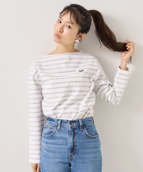 FREAK'S STORE(フリークスストア)の「TOWN CRAFT × FREAK'S STORE/タウンクラフト 別注 ボートネックロンT(Tシャツ/カットソー・レディース・ブラック/レッド/オフホワイト/グレー/ブルー・フリ-)」の11枚目の写真