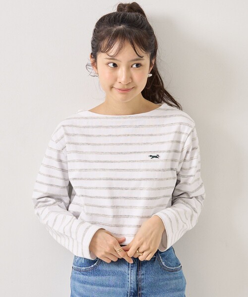 FREAK'S STORE(フリークスストア)の「TOWN CRAFT × FREAK'S STORE/タウンクラフト 別注 ボートネックロンT(Tシャツ/カットソー・レディース・ブラック/レッド/オフホワイト/グレー/ブルー・フリ-)」の7枚目の写真