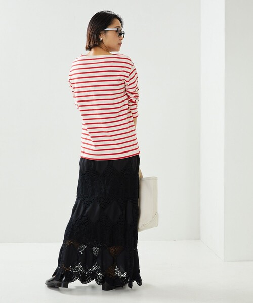 FREAK'S STORE(フリークスストア)の「TOWN CRAFT × FREAK'S STORE/タウンクラフト 別注 ボートネックロンT(Tシャツ/カットソー・レディース・ブラック/レッド/オフホワイト/グレー/ブルー・フリ-)」の12枚目の写真