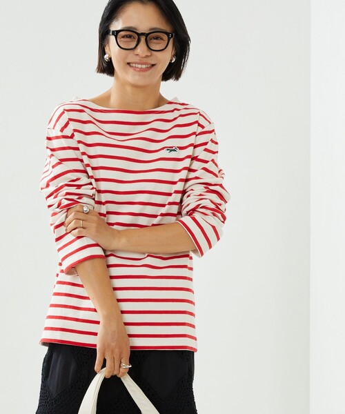 FREAK'S STORE(フリークスストア)の「TOWN CRAFT × FREAK'S STORE/タウンクラフト 別注 ボートネックロンT(Tシャツ/カットソー・レディース・ブラック/レッド/オフホワイト/グレー/ブルー・フリ-)」の22枚目の写真