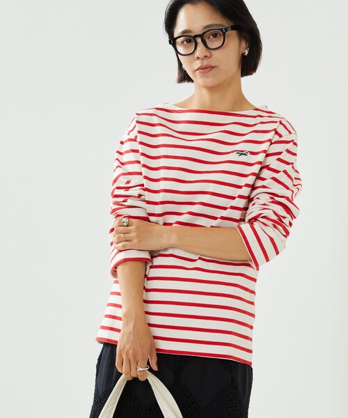 FREAK'S STORE(フリークスストア)の「TOWN CRAFT × FREAK'S STORE/タウンクラフト 別注 ボートネックロンT(Tシャツ/カットソー・レディース・ブラック/レッド/オフホワイト/グレー/ブルー・フリ-)」の8枚目の写真