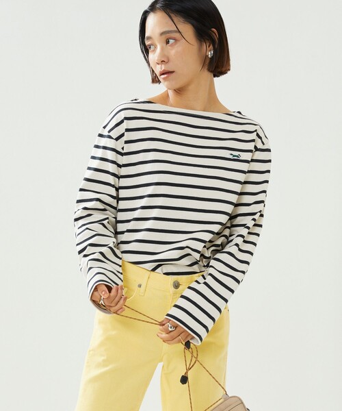 FREAK'S STORE(フリークスストア)の「TOWN CRAFT × FREAK'S STORE/タウンクラフト 別注 ボートネックロンT(Tシャツ/カットソー・レディース・ブラック/レッド/オフホワイト/グレー/ブルー・フリ-)」の9枚目の写真