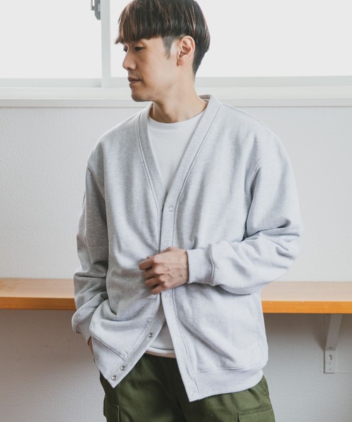 URBAN RESEARCH DOORS（アーバンリサーチドアーズ）の「裏毛スナップカーディガン（カーディガン/ボレロ・メンズ・チャコールグレー/グレー/オリーブ・MEDIUM/LARGE）」の21枚目の写真
